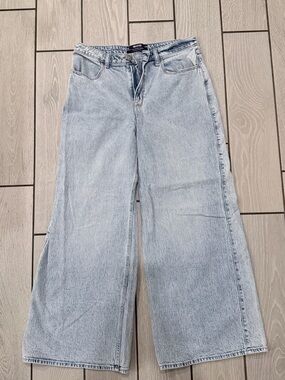 Hollister Light Blue High-Rise Wide Leg Jeans